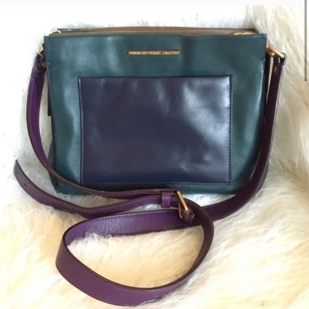 Marc Jacobs emerald colorblocked crossbody purse.